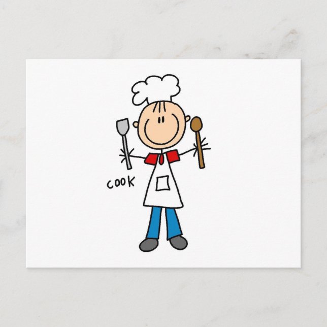 Stick Figure Cook Postcard (Front)