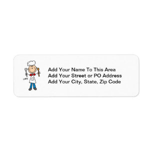 Stick Figure Cook Return Address Label