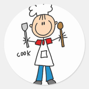 Stick Figure Cook Sticker