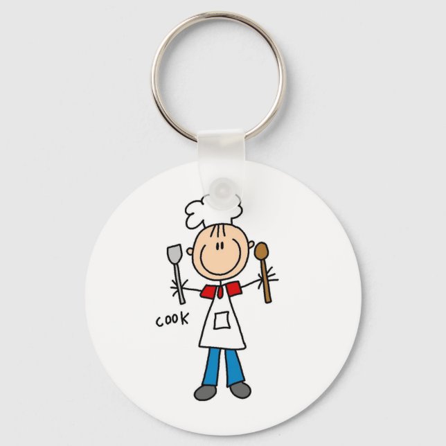 Stick Figure Cook T-shirts and Gifts Key Ring (Front)