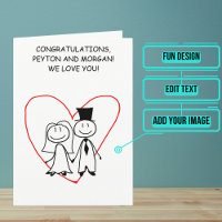 Stick Figure Couple Wedding Day Congratulations
