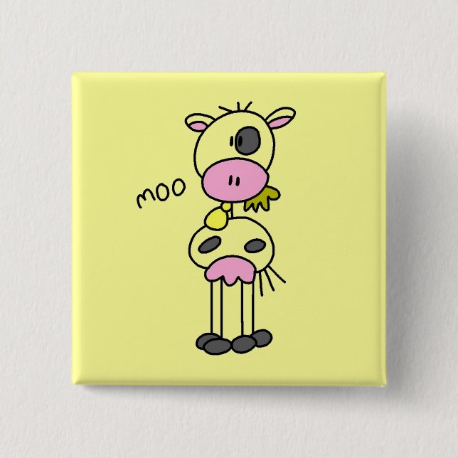 Stick Figure Cow Tshirts and Gifts 15 Cm Square Badge (Front)