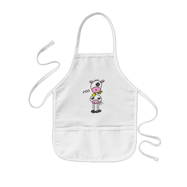 Stick Figure Cow Tshirts and Gifts Kids Apron (Front)
