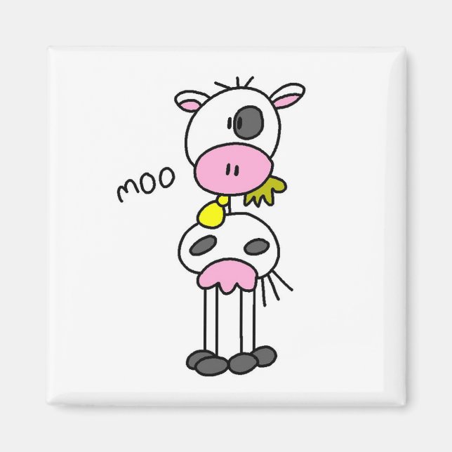 Stick Figure Cow Tshirts and Gifts Magnet (Front)
