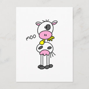 Stick Figure Cow Tshirts and Gifts Postcard