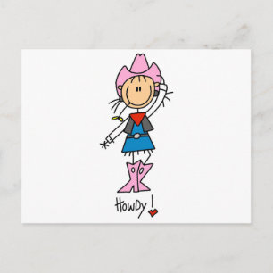 Stick Figure Cowgirl T-shirts and Gifts Postcard