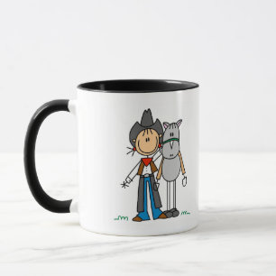 Stick Figure Cowgirl with Horse Tshirts Mug