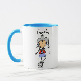Stick Figure Cowgirl with Lasso Mug