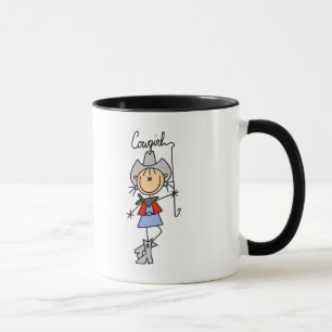 Stick Figure Cowgirl with Lasso Mug