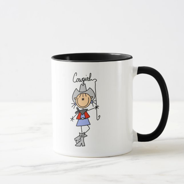 Stick Figure Cowgirl with Lasso Mug (Right)