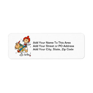 Stick Figure Cowgirl Yee Haw T-shirts and Gifts Return Address Label