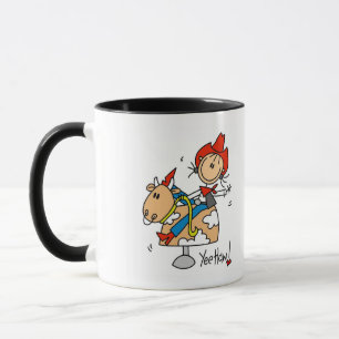 Stick Figure Cowgirl Yee Haw Tshirts and Gifts Mug