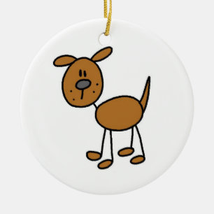 Stick Figure Dog T-shirts and Gifts Ceramic Ornament