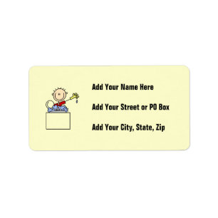 Stick Figure Doing Dishes Label