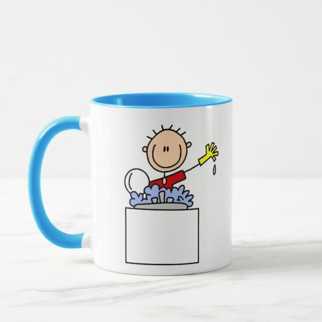Stick Figure Doing Dishes Mug (Left)