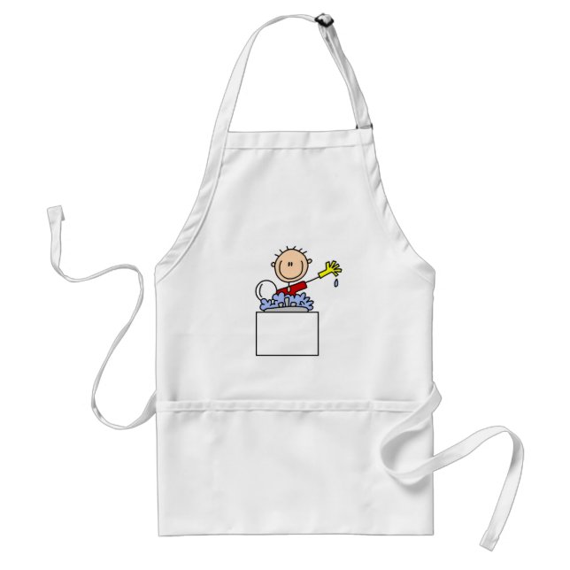 Stick Figure Doing Dishes Standard Apron (Front)