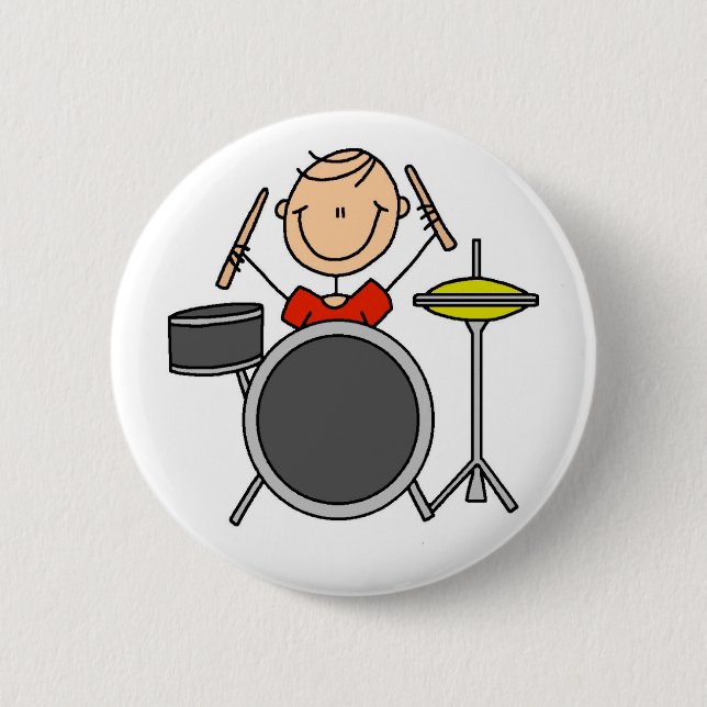 Stick Figure Drummer Button (Front)
