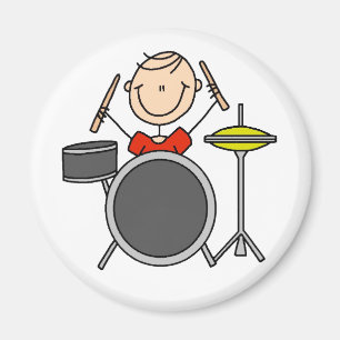 Stick Figure Drummer Magnet