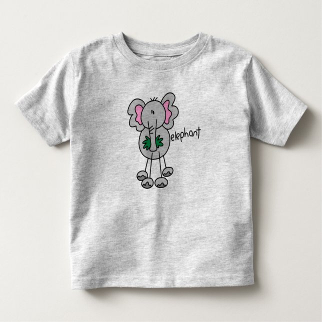 Stick Figure Elephant Toddler T-Shirt (Front)