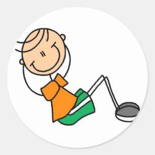 Stick Figure Exercising T-shirts and Gifts Classic Round Sticker