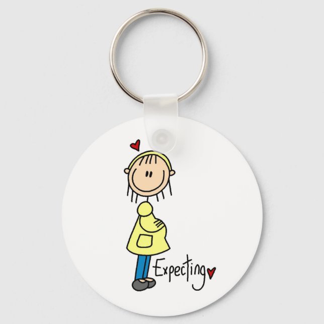 Stick Figure Expecting Baby Key Ring (Front)