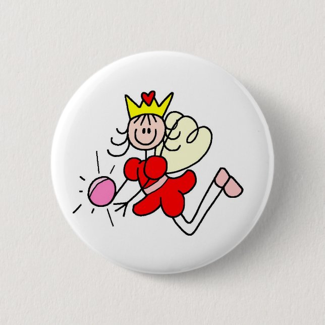 Stick Figure Fairy Crystal Ball Button (Front)