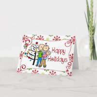 Stick Figure Family Baby Girl Christmas Holiday