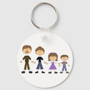 Stick Figure Family Key Ring