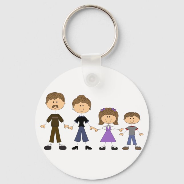 Stick Figure Family Key Ring (Front)