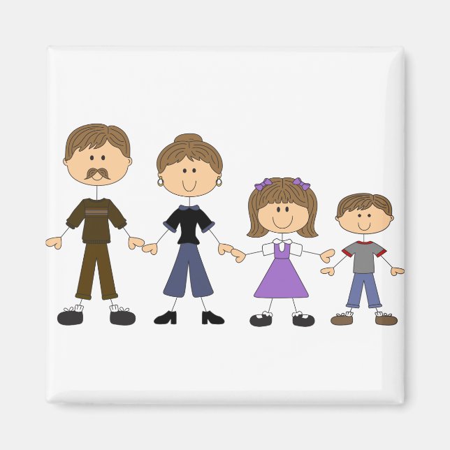 Stick Figure Family Magnet (Front)