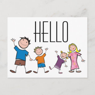 Stick Figure Family Postcard