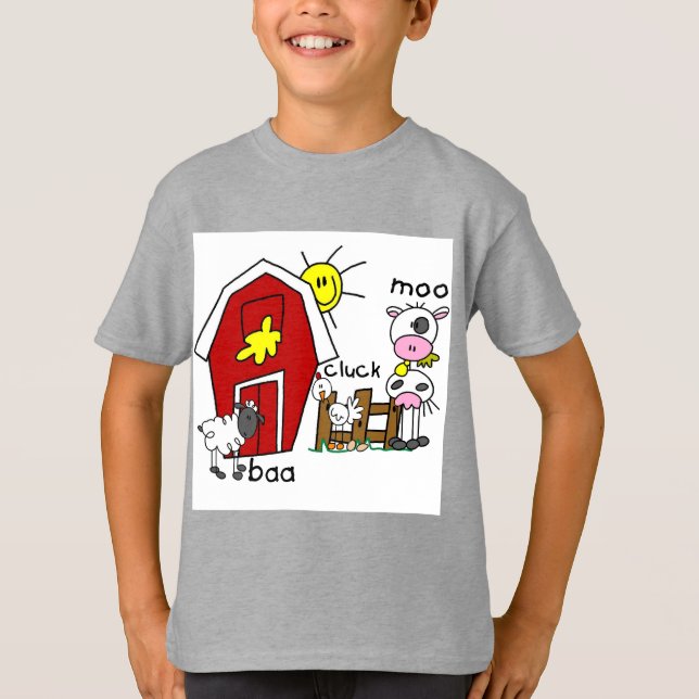 Stick Figure Farm Animals Tshirts and Gifts (Front)
