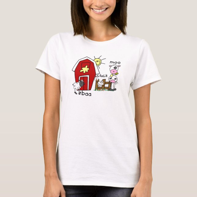 Stick Figure Farm Animals Tshirts and Gifts (Front)