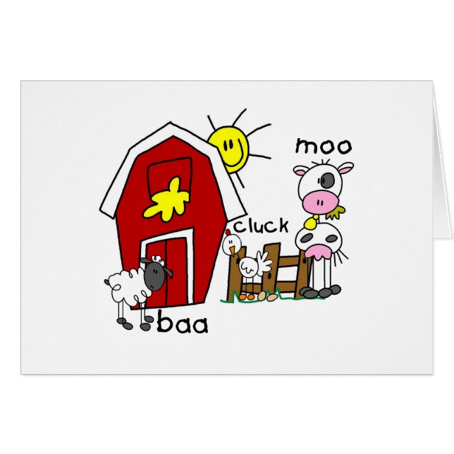 Stick Figure Farm Animals Tshirts and Gifts (Front Horizontal)