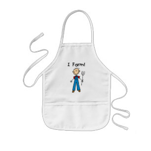 Stick Figure Farmer Tshirts and Gifts Kids Apron