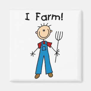 Stick Figure Farmer Tshirts and Gifts Magnet