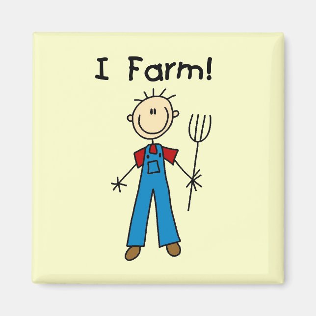 Stick Figure Farmer Tshirts and Gifts Magnet (Front)