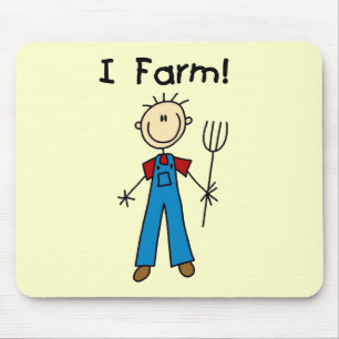 Stick Figure Farmer Tshirts and Gifts Mouse Pad