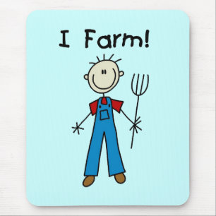Stick Figure Farmer Tshirts and Gifts Mouse Pad