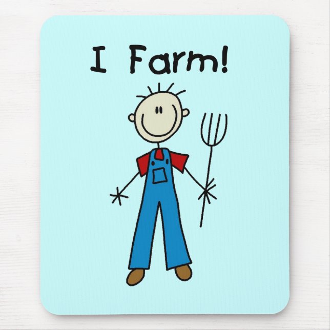 Stick Figure Farmer Tshirts and Gifts Mouse Pad (Front)