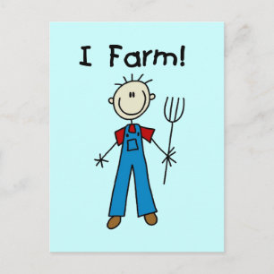 Stick Figure Farmer Tshirts and Gifts Postcard