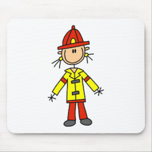 Stick Figure Firefighter Mousepad