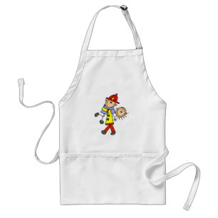 Stick Figure Firefighter Saving Lives Standard Apron