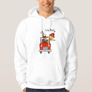 Stick Figure Firefighter to the Rescue Hoodie