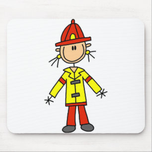 Stick Figure Firefighter Tshirts and Gifts Mouse Pad