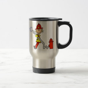 Stick Figure Firefighter with Hose Mug