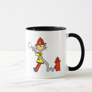 Stick Figure Firefighter with Hose Mug