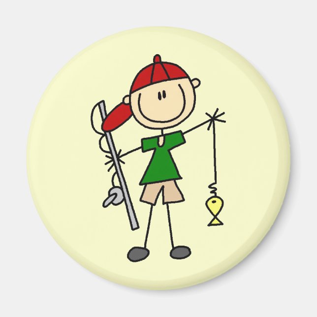 Stick Figure Fishing Tshirts and Gifts Magnet (Front)