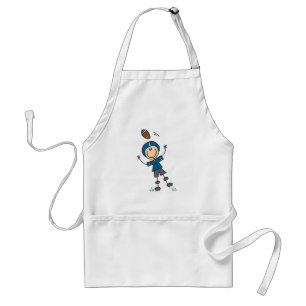Stick Figure Football Blue Standard Apron