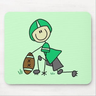 Stick Figure Football Green Mouse Pad